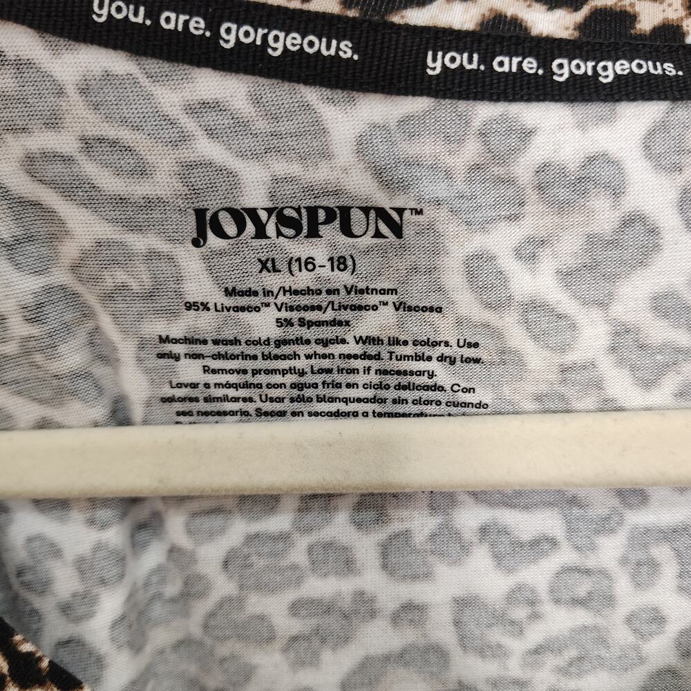 New Joyspun Womens XL Top Animal Leopard T Shirt Cropped Sleep Pajama - Picture 5 of 5
